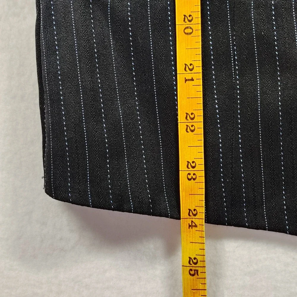 Meztizos USA Mens Pinstripe Vest Black Blue Angel Wing Cross Embroidered XL